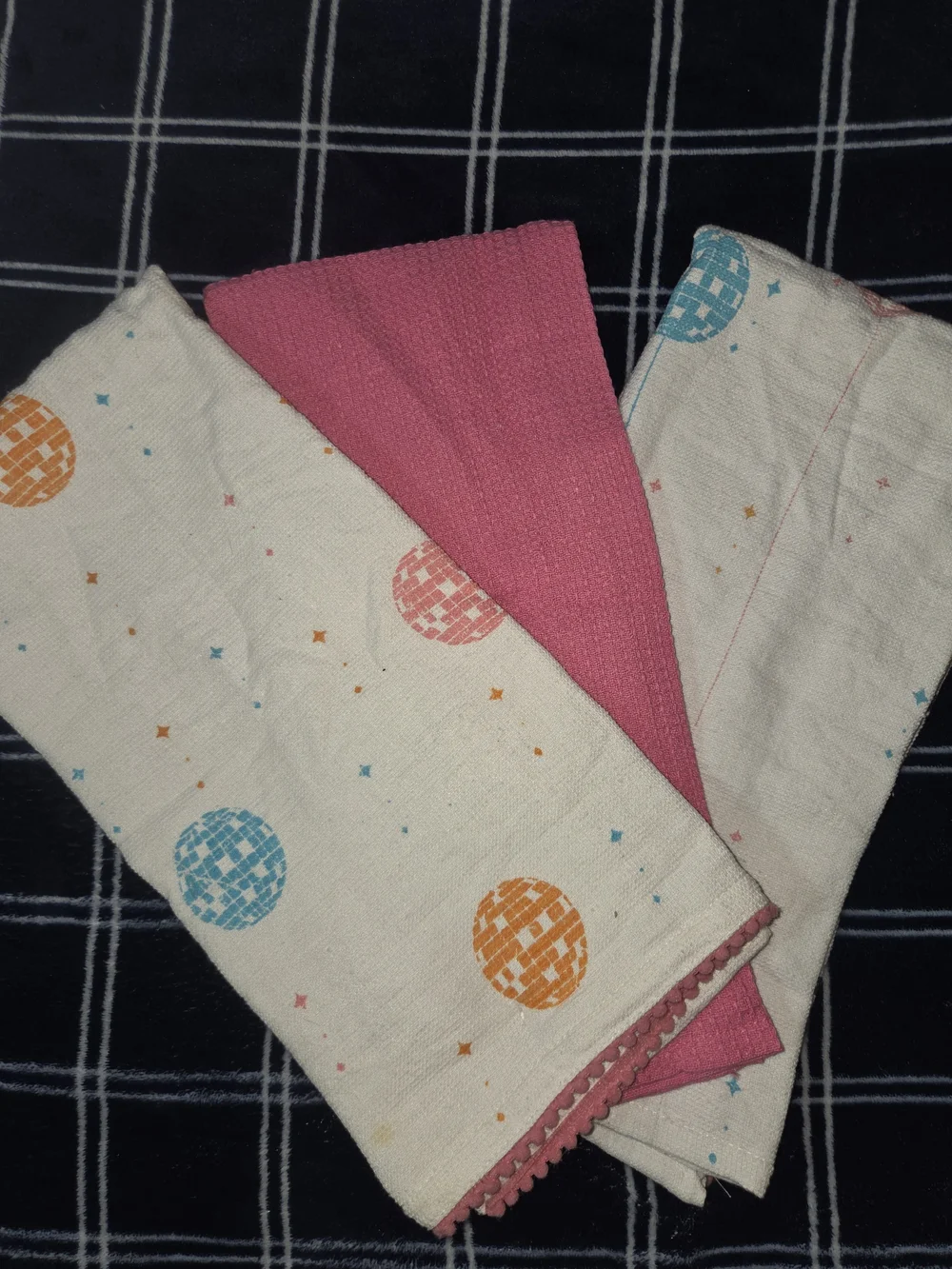 Rachel Zoe Halloween Kitchen Towels Set of 3 Pink Cowboy Skeleton Western